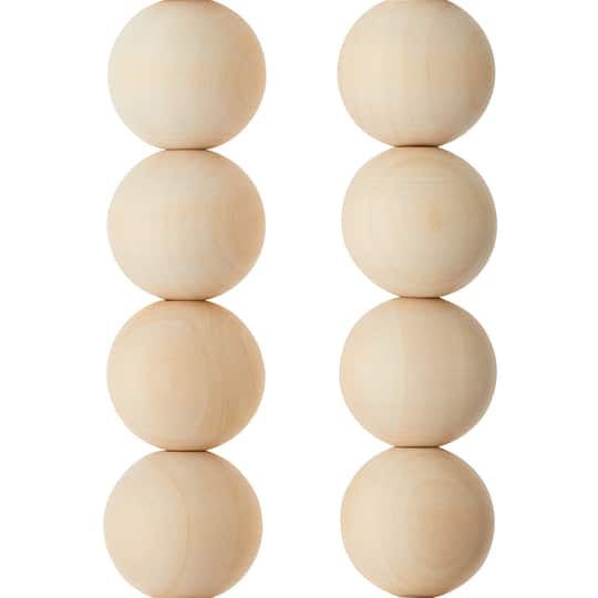 12 Pack: Raw Pine Wood Round Beads, 25mm by Bead Landing™
